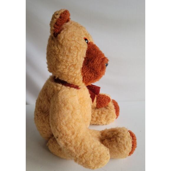 Vtg. Teddy Bear Jointed Head & Limbs Tan w/Rust Color Paws, Feet, Nose - Picture 3 of 9